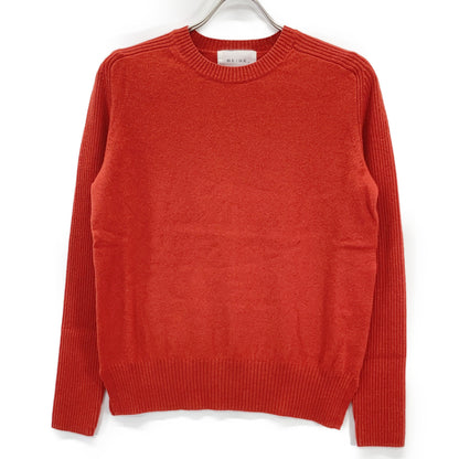 BEIGE Beiji KRCWNW0504 Valencia Red ENSIS Cashmere Blend Wool Crew Neck Knit Top 4