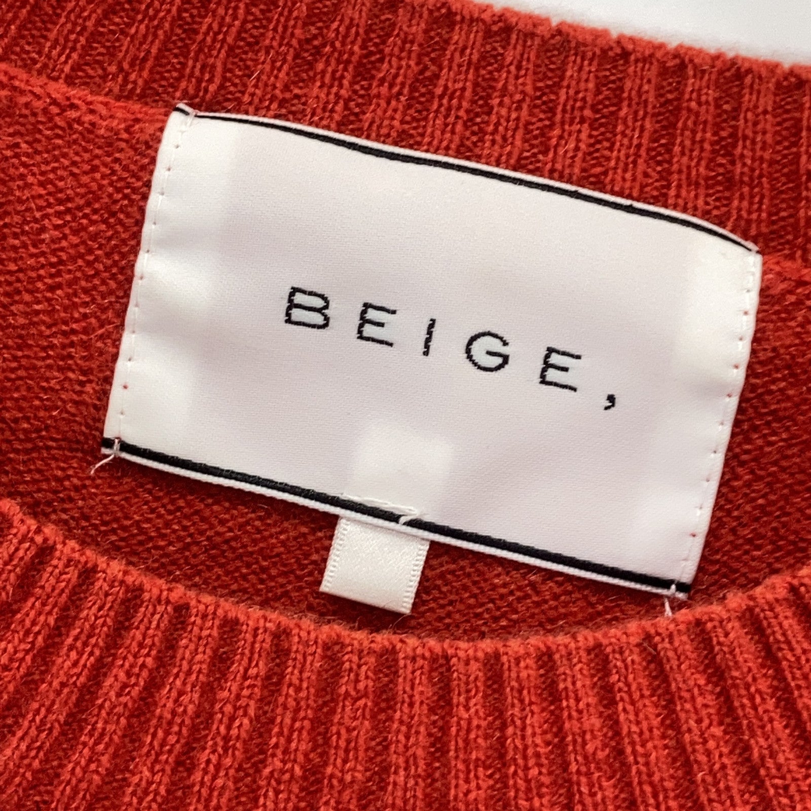 BEIGE Beiji KRCWNW0504 Valencia Red ENSIS Cashmere Blend Wool Crew Neck Knit Top 4