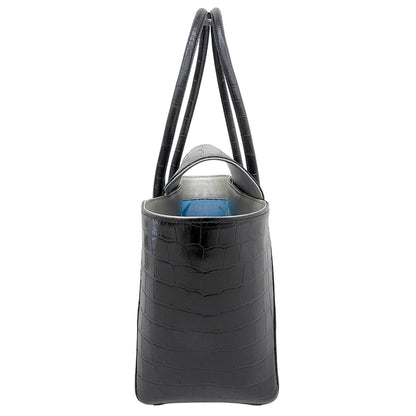 A.D.M.J. Accessoires De Mademoiselle ADMJ 新品同様 CROCOEMBOSSING BEE MOTIF BELT ACCENT TOTEBAG 25cm トートバッグ レディース ブラック トートバッグ