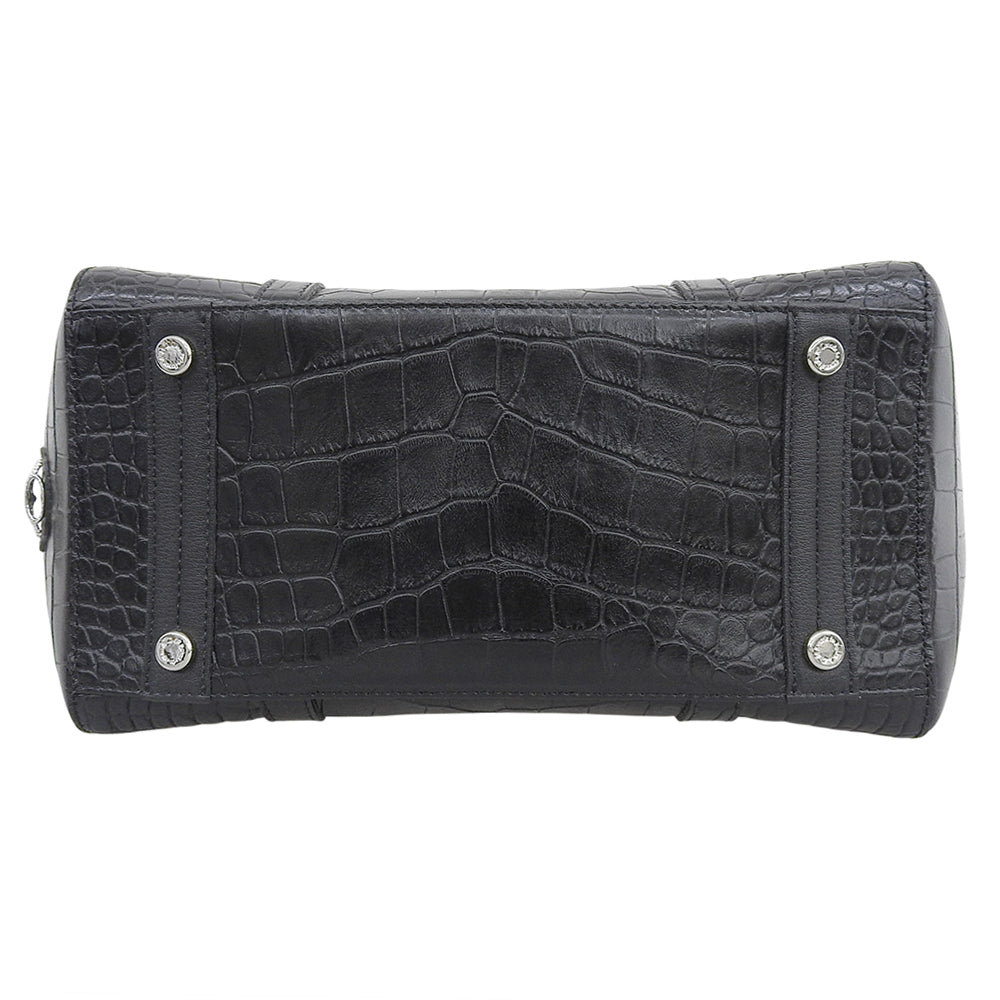 A.D.M.J. Accessoires De Mademoiselle ADMJ 新品同様 CROCOEMBOSSING BEE MOTIF BELT ACCENT TOTEBAG 25cm トートバッグ レディース ブラック トートバッグ