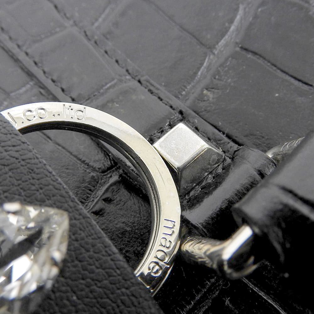 A.D.M.J. Accessoires De Mademoiselle ADMJ 新品同様 CROCOEMBOSSING BEE MOTIF BELT ACCENT TOTEBAG 25cm トートバッグ レディース ブラック トートバッグ