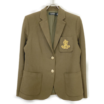LAUREN RALPH LAUREN ローレン ラルフローレン カーキ ブリオン ジャカード ブレザー ジャケット