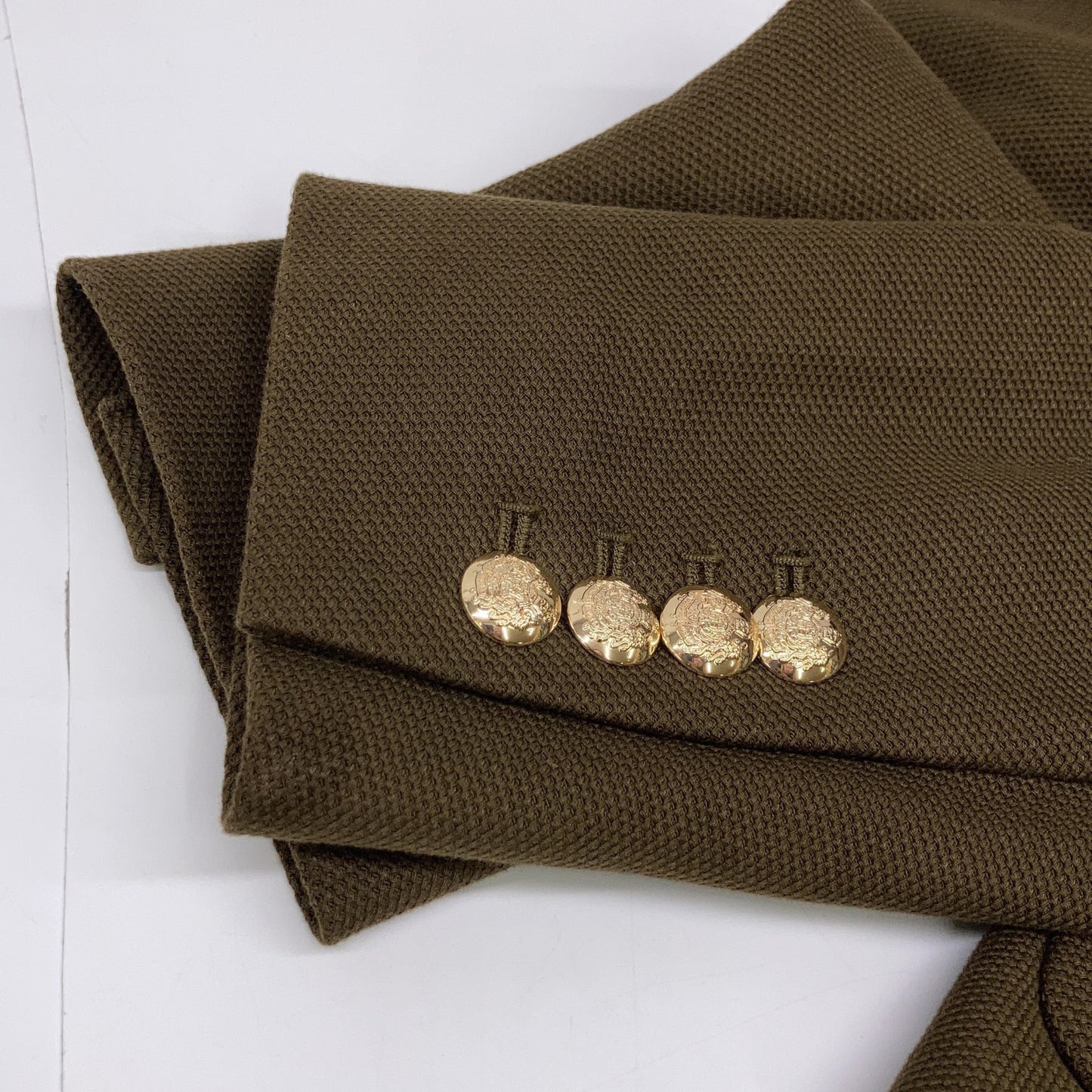 LAUREN RALPH LAUREN ローレン ラルフローレン カーキ ブリオン ジャカード ブレザー ジャケット