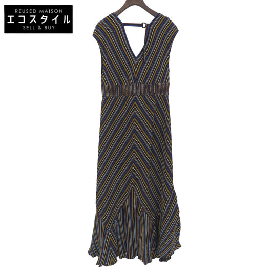 Ravissant Laviere ラヴィソンラヴィエール マルチボーダー フレアワンピース レディース ブラウン 38 0-0033-2-07-001 ワンピース 38