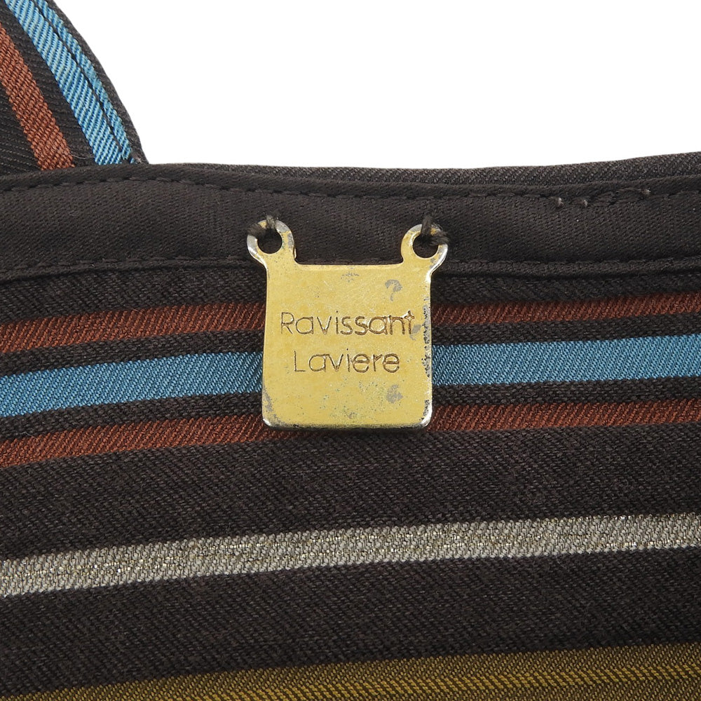 Ravissant Laviere ラヴィソンラヴィエール マルチボーダー フレアワンピース レディース ブラウン 38 0-0033-2-07-001 ワンピース 38