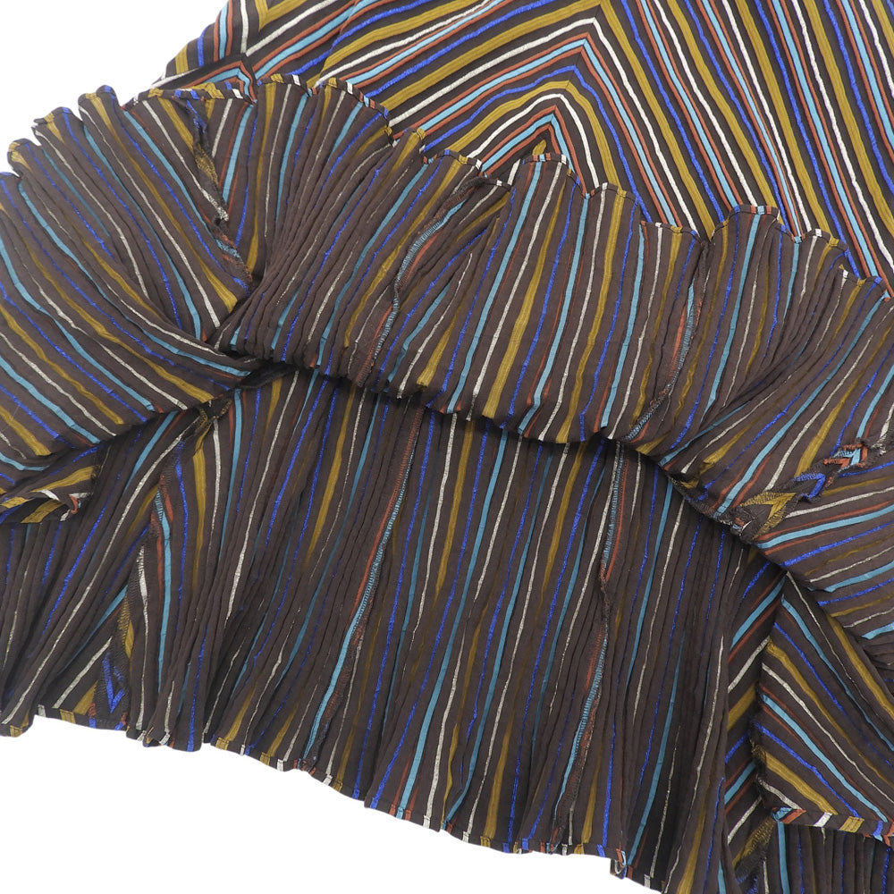 Ravissant Laviere ラヴィソンラヴィエール マルチボーダー フレアワンピース レディース ブラウン 38 0-0033-2-07-001 ワンピース 38