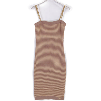 ELISABETTA FRANCHI エリザベッタフランキ AM91S22E2 ブラウン ニットシースドレス ワンピース