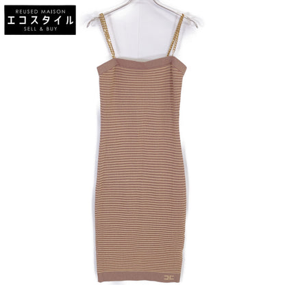ELISABETTA FRANCHI エリザベッタフランキ AM91S22E2 ブラウン ニットシースドレス ワンピース