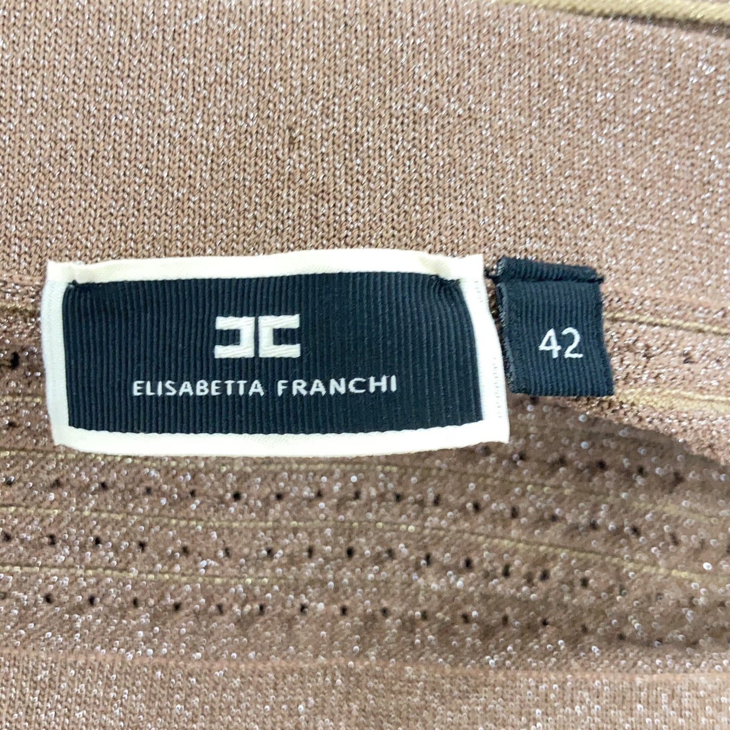 ELISABETTA FRANCHI エリザベッタフランキ AM91S22E2 ブラウン ニットシースドレス ワンピース