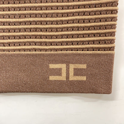 ELISABETTA FRANCHI エリザベッタフランキ AM91S22E2 ブラウン ニットシースドレス ワンピース