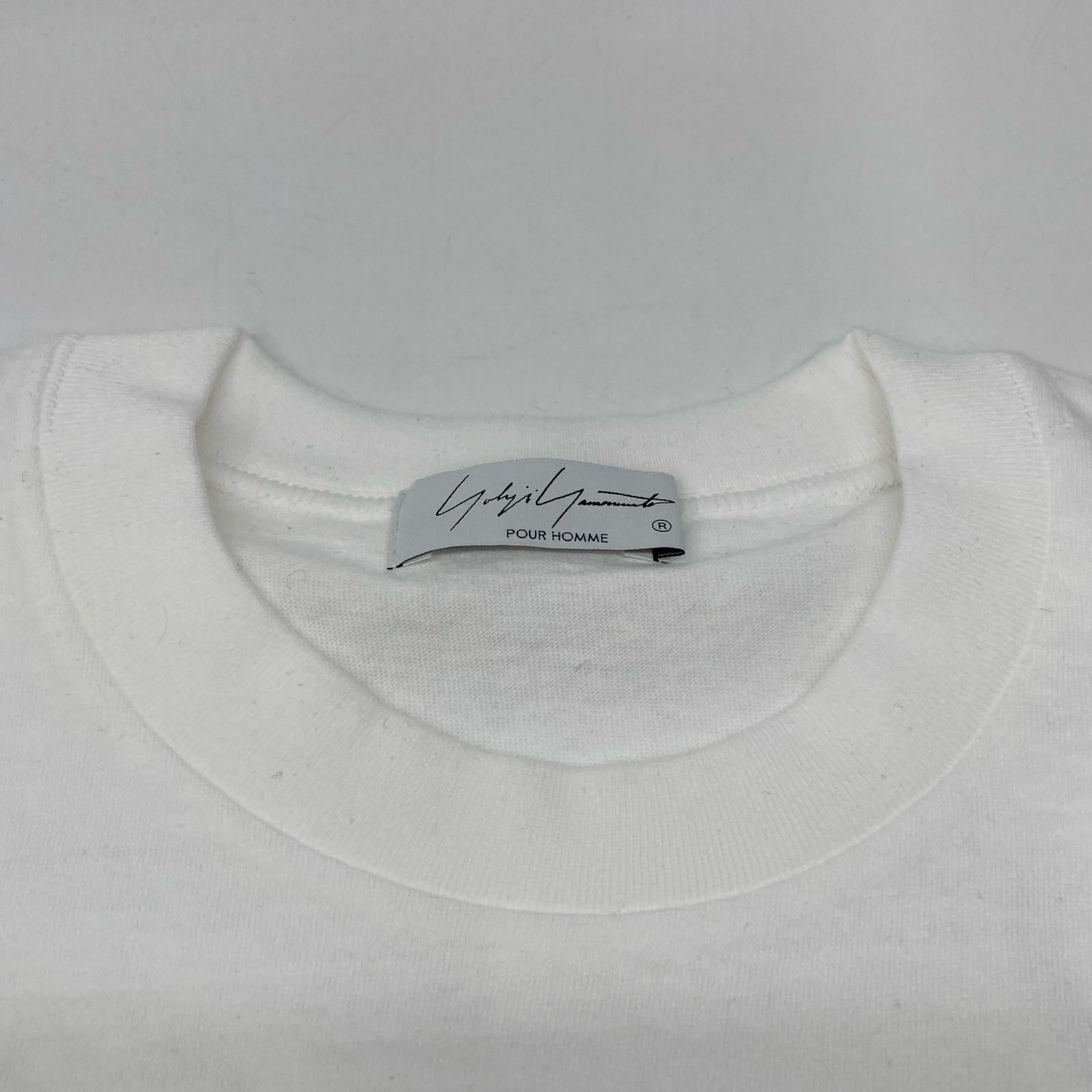 Yohji Yamamoto POUR HOMME ヨウジヤマモトプールオム HO-T77-087 ホワイト 顔料プリントTシャツ トップス