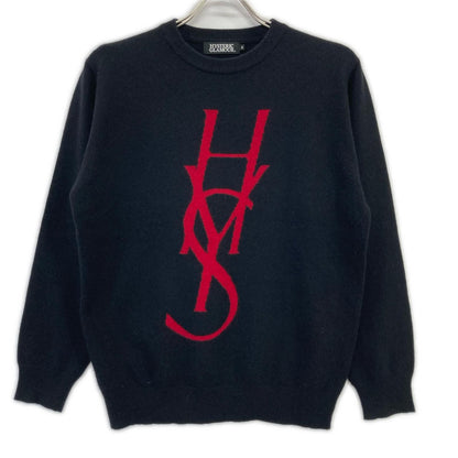HYSTERIC GLAMOUR ヒステリックグラマー 02183NS15 ブラック HYS LOGO編込 プルオーバー トップス