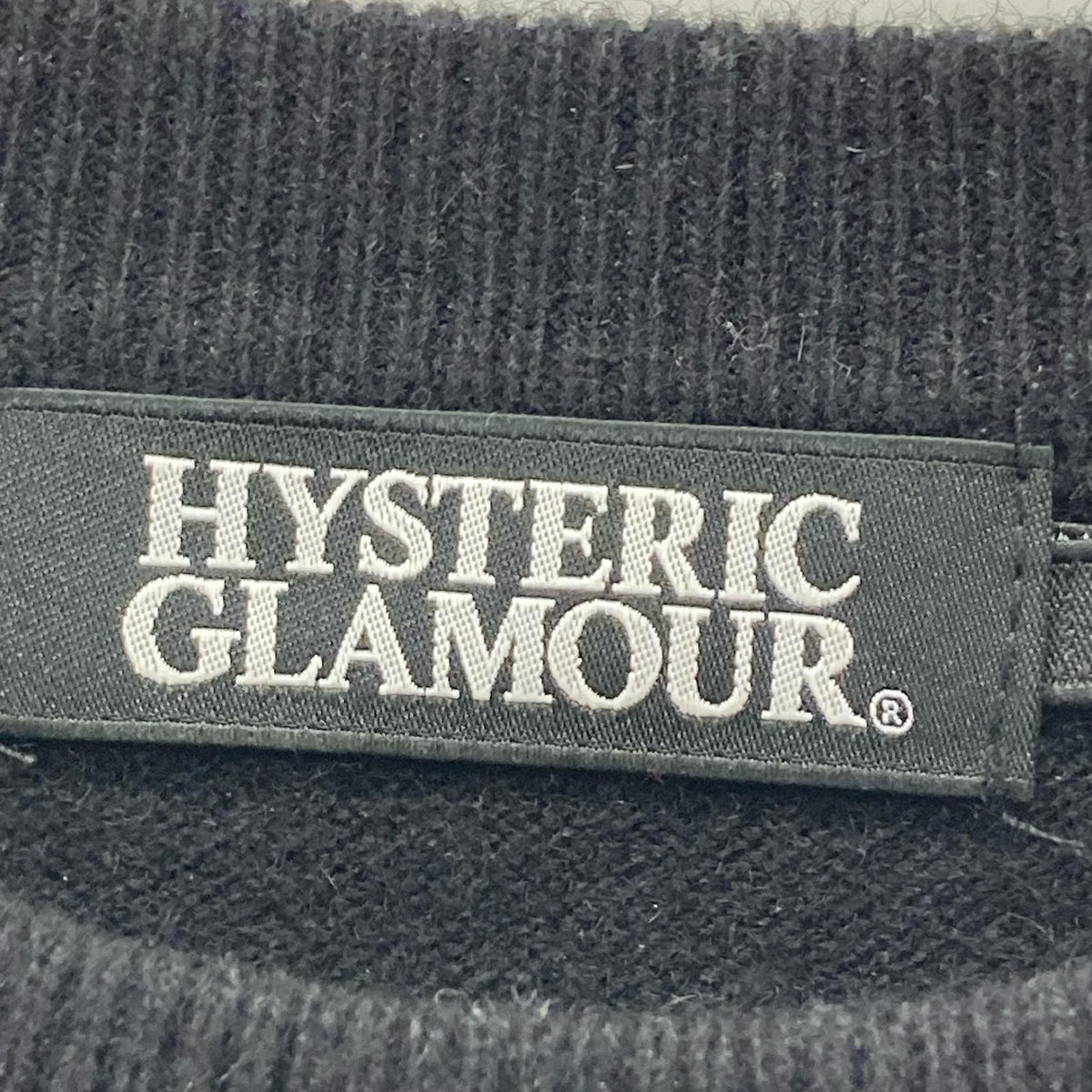 HYSTERIC GLAMOUR ヒステリックグラマー 02183NS15 ブラック HYS LOGO編込 プルオーバー トップス