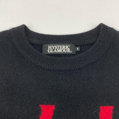 HYSTERIC GLAMOUR Hysteric Glamour 02183NS15 Black HYS LOGO Knit Pullover Top