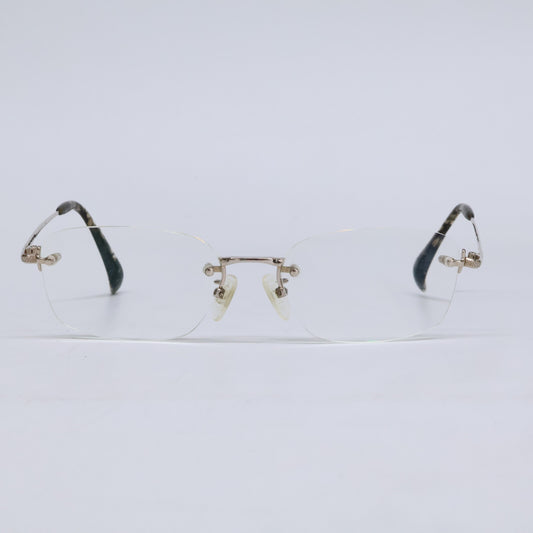 GOLD MASTER PREMIUM GMP-010W K14WG Rimless Glasses