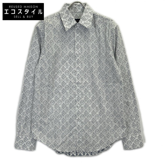 RM212Q EO4 HLS43W White Monogram Flower Shirt Top L Men's
