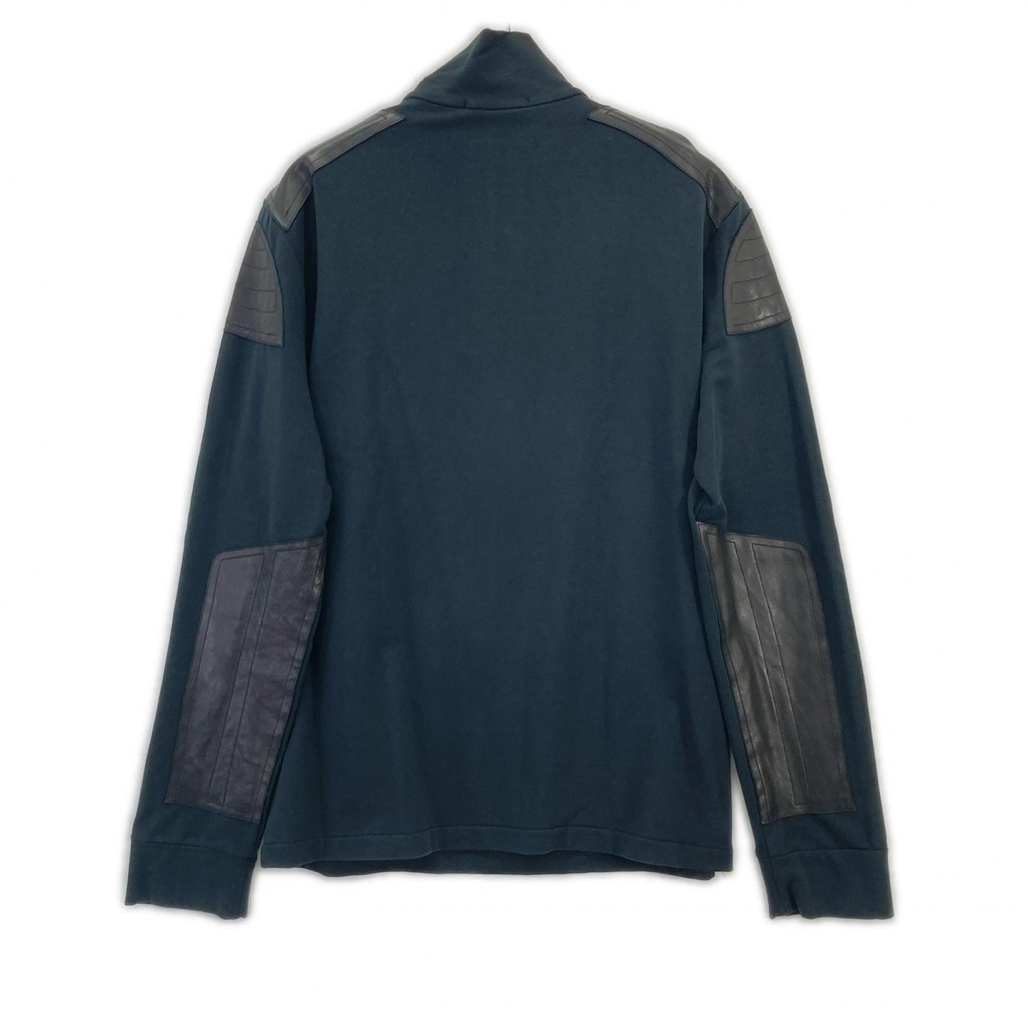 Ralph Lauren Black Label ラルフローレンブラックレーベル ブラック ラムレザー パッチ ハーフZIP トレーナー トップス
