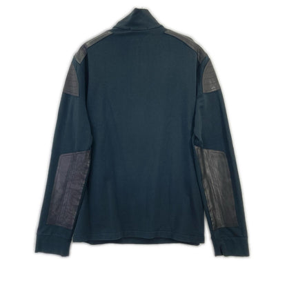 Ralph Lauren Black Label ラルフローレンブラックレーベル ブラック ラムレザー パッチ ハーフZIP トレーナー トップス