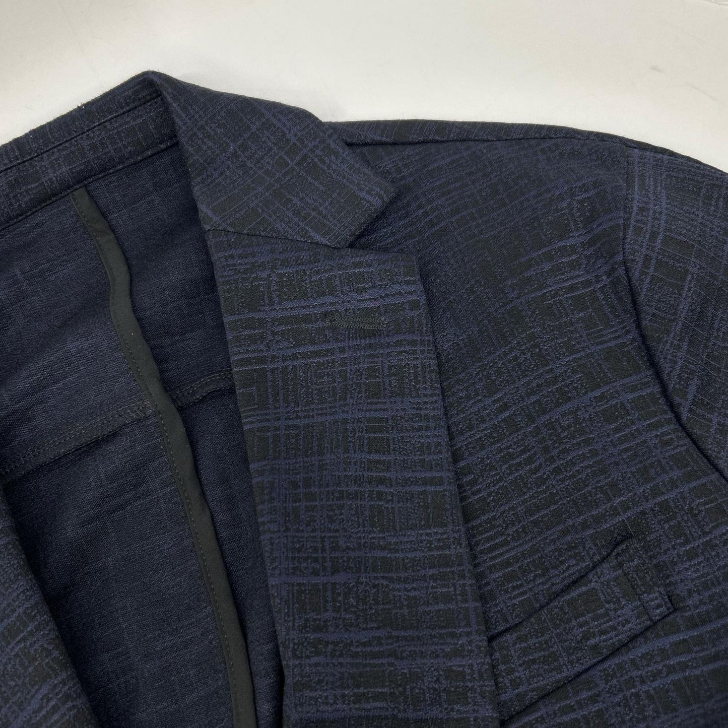 1piu1uguale3 Navy Nylon Stretch Tailored Jacket