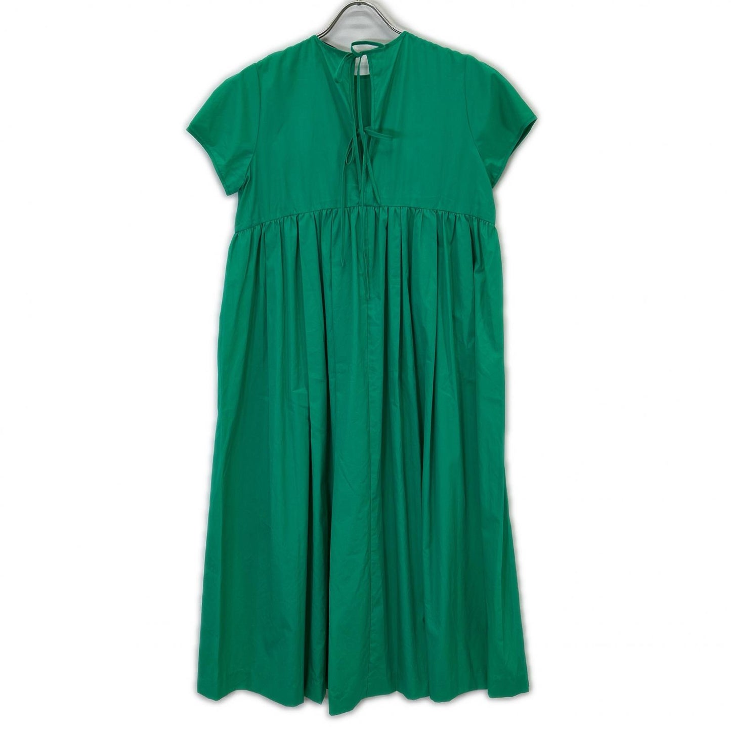 TOMORROWLAND TOMORROWLAND [Collection] 24S Green Doppio Typewriter Back Ribbon Dress