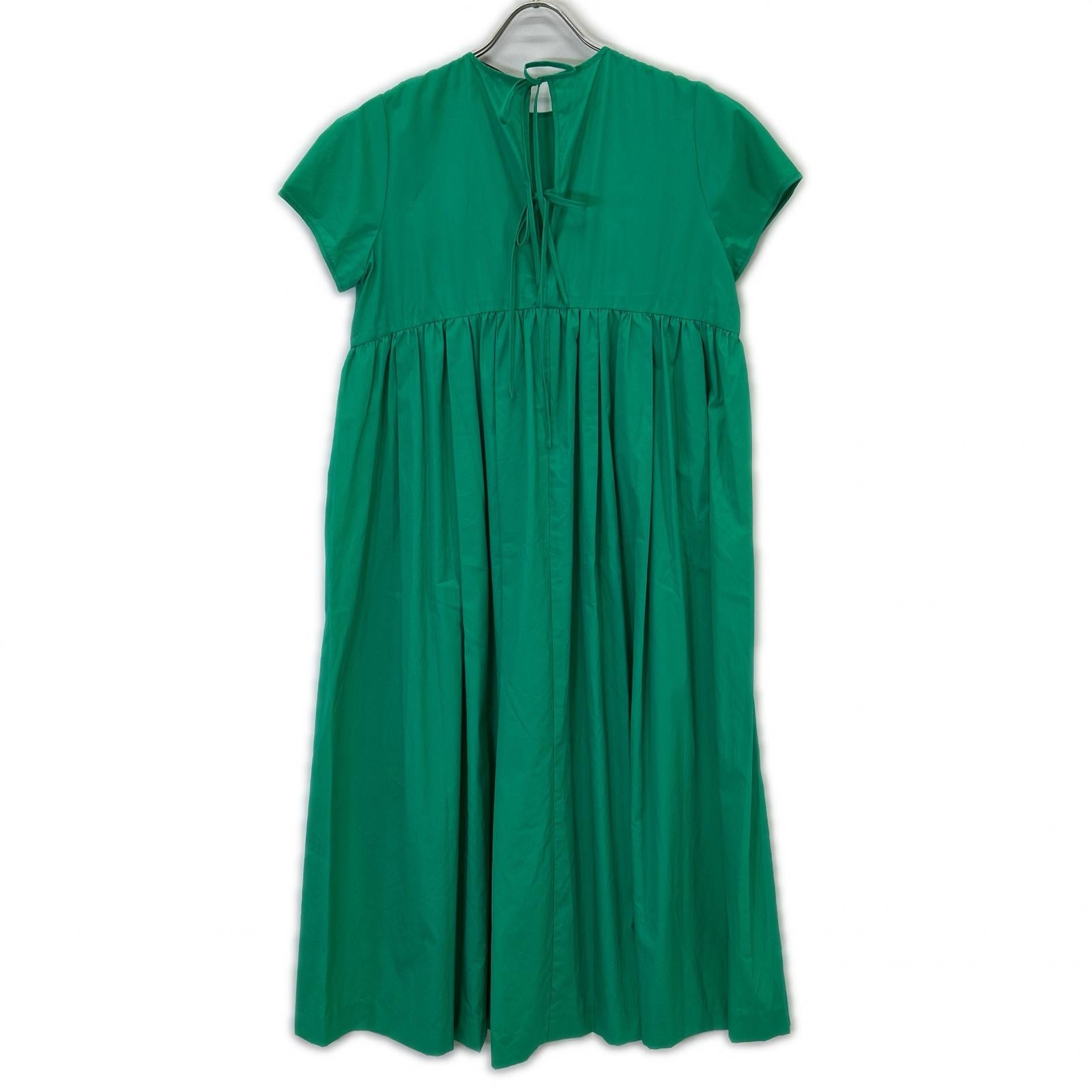 TOMORROWLAND TOMORROWLAND [Collection] 24S Green Doppio Typewriter Back Ribbon Dress