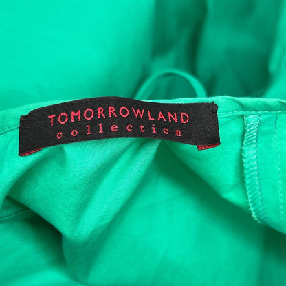 TOMORROWLAND TOMORROWLAND [Collection] 24S Green Doppio Typewriter Back Ribbon Dress