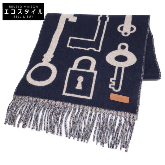 【美品】24AW H259142S Casques et Clés系列 羊绒围巾 女士