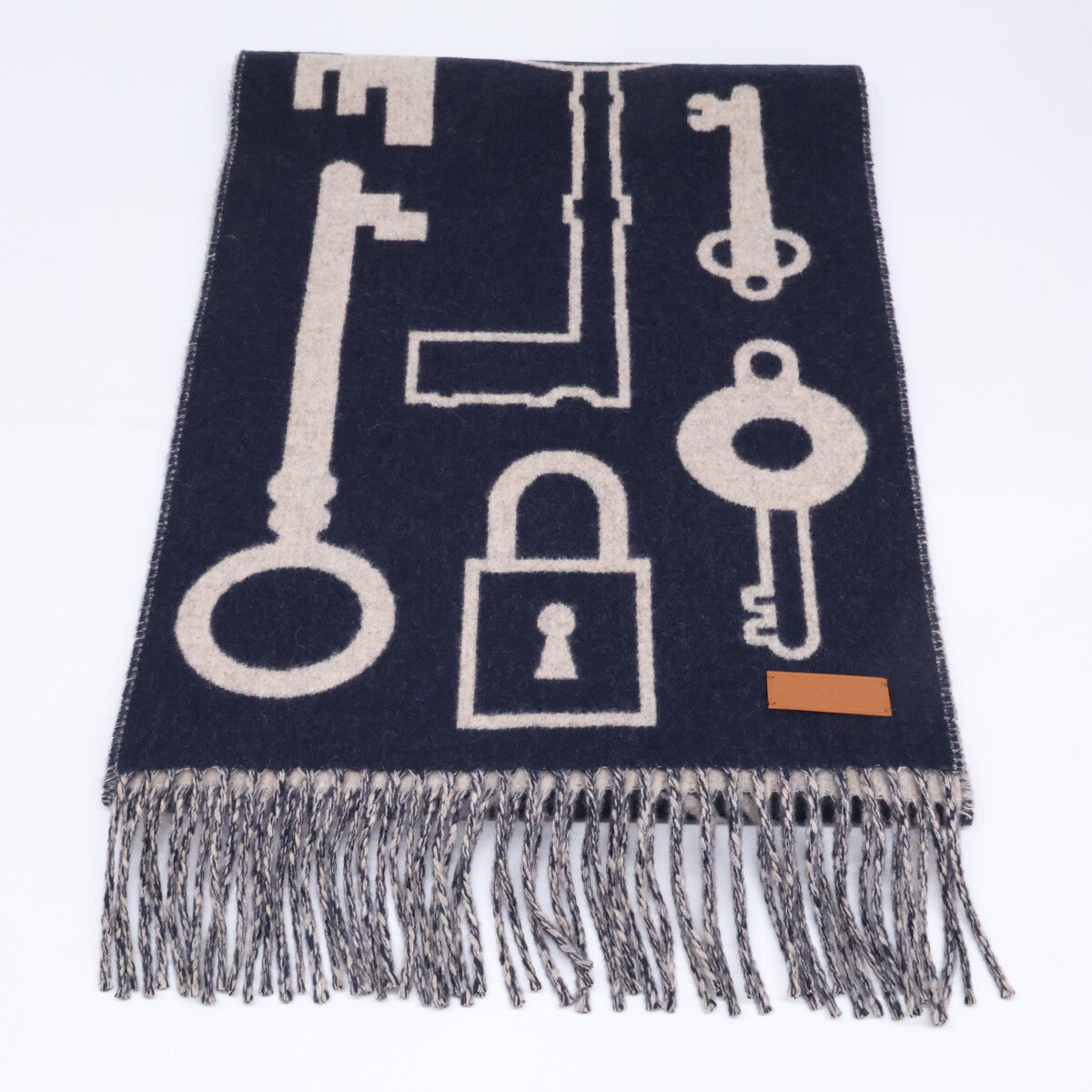 HERMES エルメス 【美品】24AW H259142S カザック キー コレクション カシミヤ マフラー