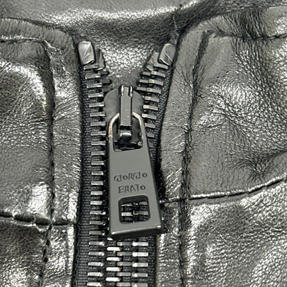 GIORGIOBRATO ジョルジオブラット GU18S8681B ﾌﾞﾗｯｸ ｼｰﾌﾟｽｷﾝ ﾗﾑﾚｻﾞｰ ﾌﾞﾙｿﾞﾝｼﾞｬｹｯﾄ ジャケット 48
