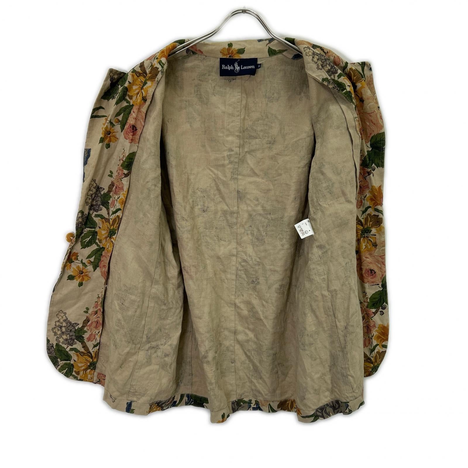 Ralph Lauren ラルフローレン ベージュ リネン ボタニカル ジャケット ジャケット