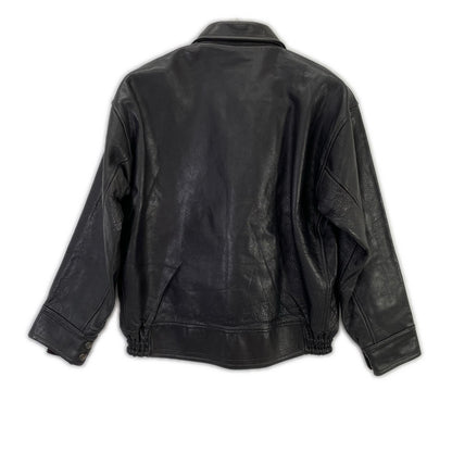 【hawks jumper】ﾌﾞﾗｯｸ ﾚｻﾞｰ ﾗｲﾀﾞｰｽｼﾞｬｹｯﾄ ジャケット 特大 メンズ