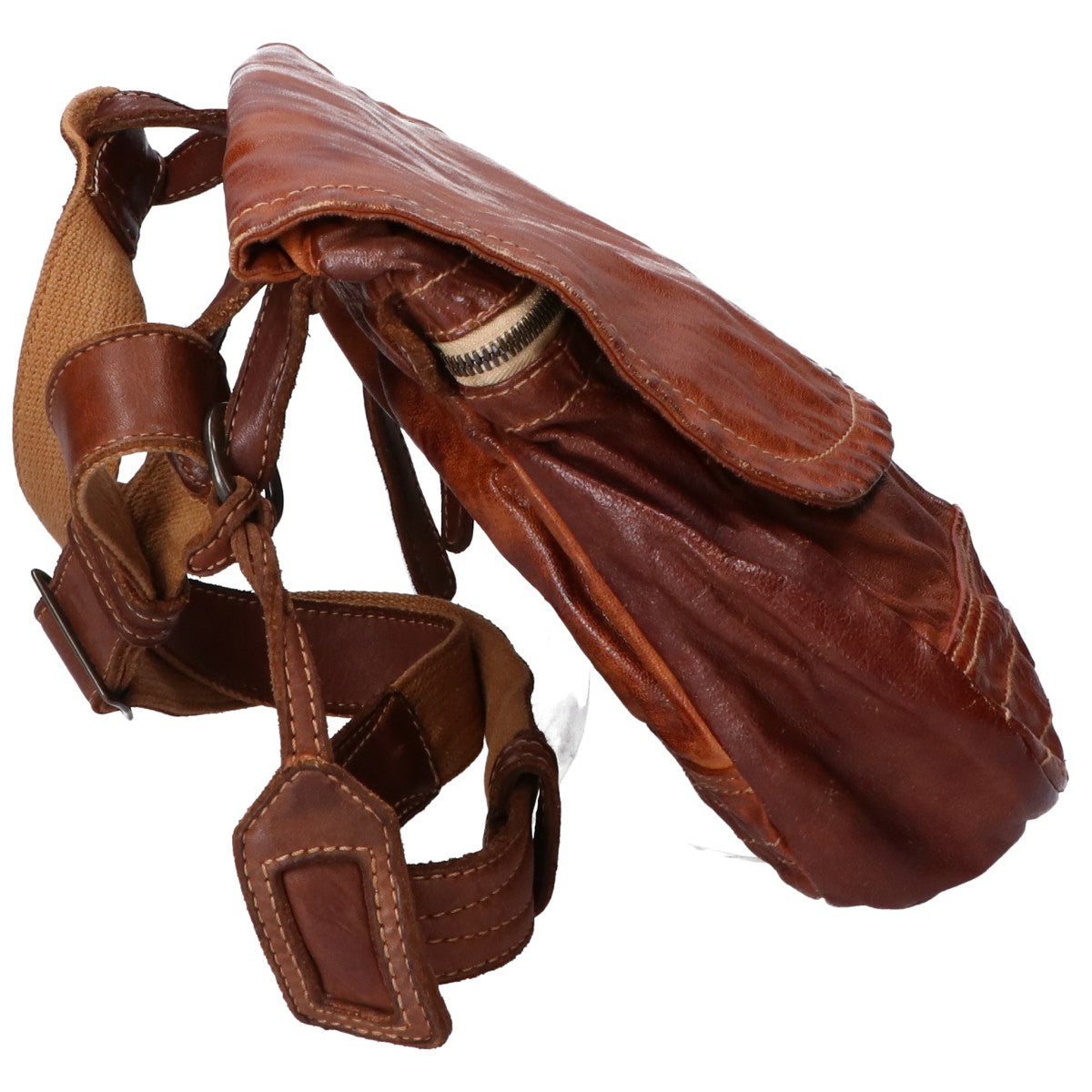 genten GENTEN Leather Flap Shoulder Bag