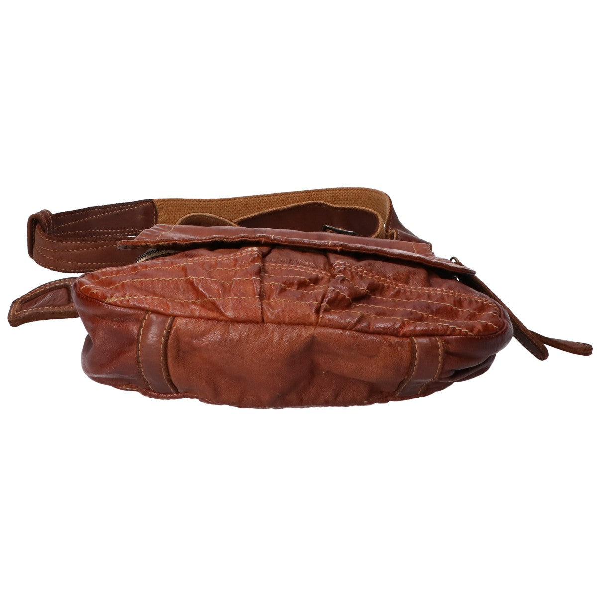genten GENTEN Leather Flap Shoulder Bag