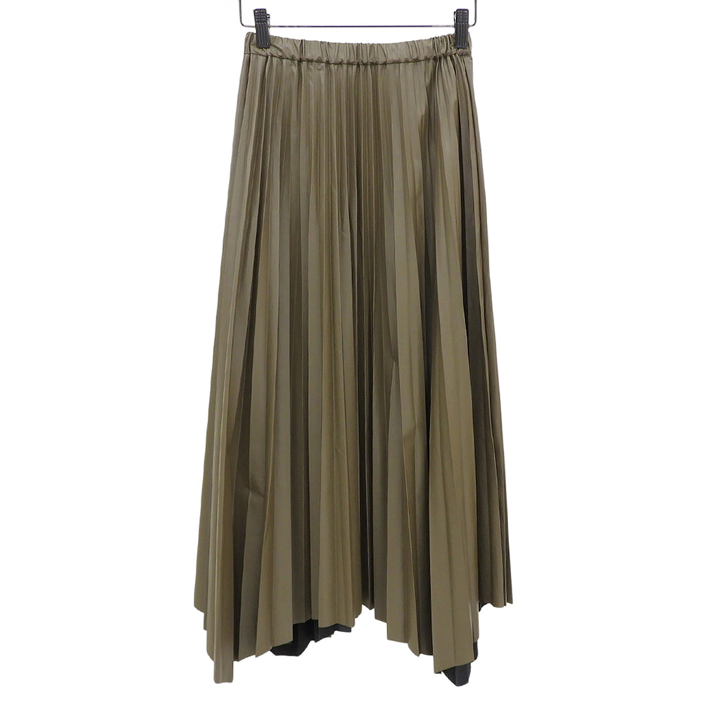 Excellent Condition SYNTHETIC LEATHER Pleated Skirt Skirt Women's Brown 36 24AW Skirt 36 Women's