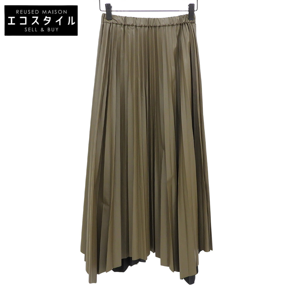 Excellent Condition SYNTHETIC LEATHER Pleated Skirt Skirt Women's Brown 36 24AW Skirt 36 Women's