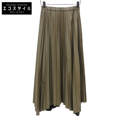 Excellent Condition SYNTHETIC LEATHER Pleated Skirt Skirt Women's Brown 36 24AW Skirt 36 Women's