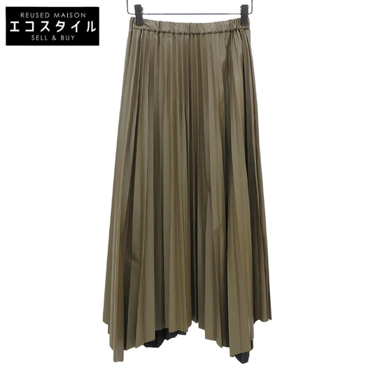 SACRA サクラ 美品 SYNTHETIC LEATHER プリーツスカート スカート レディース ブラウン 36 24AW スカート
