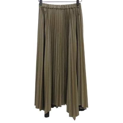 Excellent Condition SYNTHETIC LEATHER Pleated Skirt Skirt Women's Brown 36 24AW Skirt 36 Women's