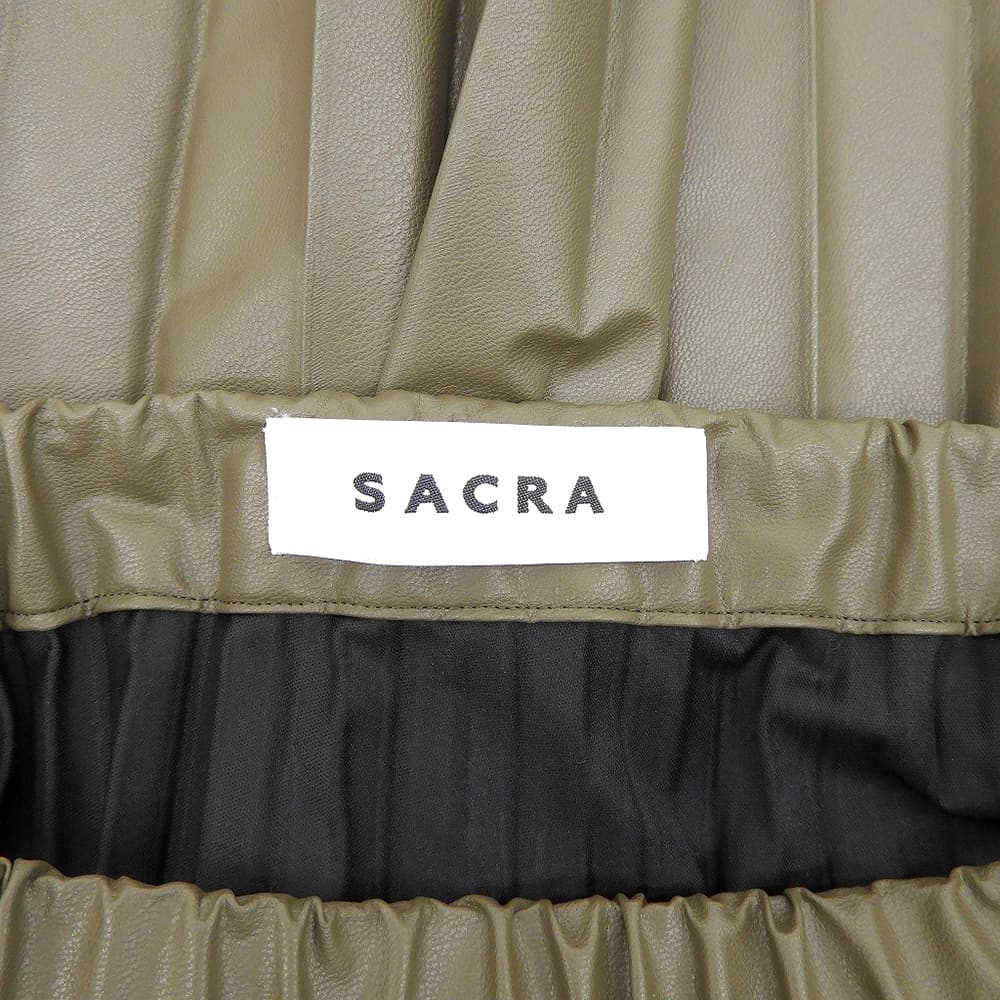 Excellent Condition SYNTHETIC LEATHER Pleated Skirt Skirt Women's Brown 36 24AW Skirt 36 Women's