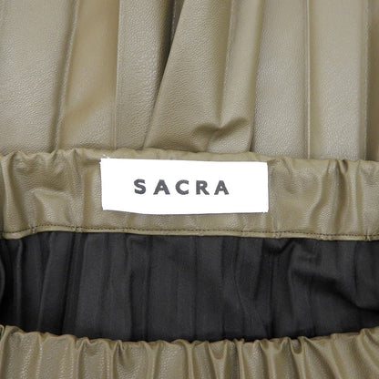 Excellent Condition SYNTHETIC LEATHER Pleated Skirt Skirt Women's Brown 36 24AW Skirt 36 Women's
