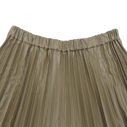 Excellent Condition SYNTHETIC LEATHER Pleated Skirt Skirt Women's Brown 36 24AW Skirt 36 Women's