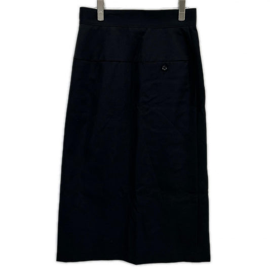 Black U763-S02-100 Pleated Switching Skirt Skirt 2 Ladies