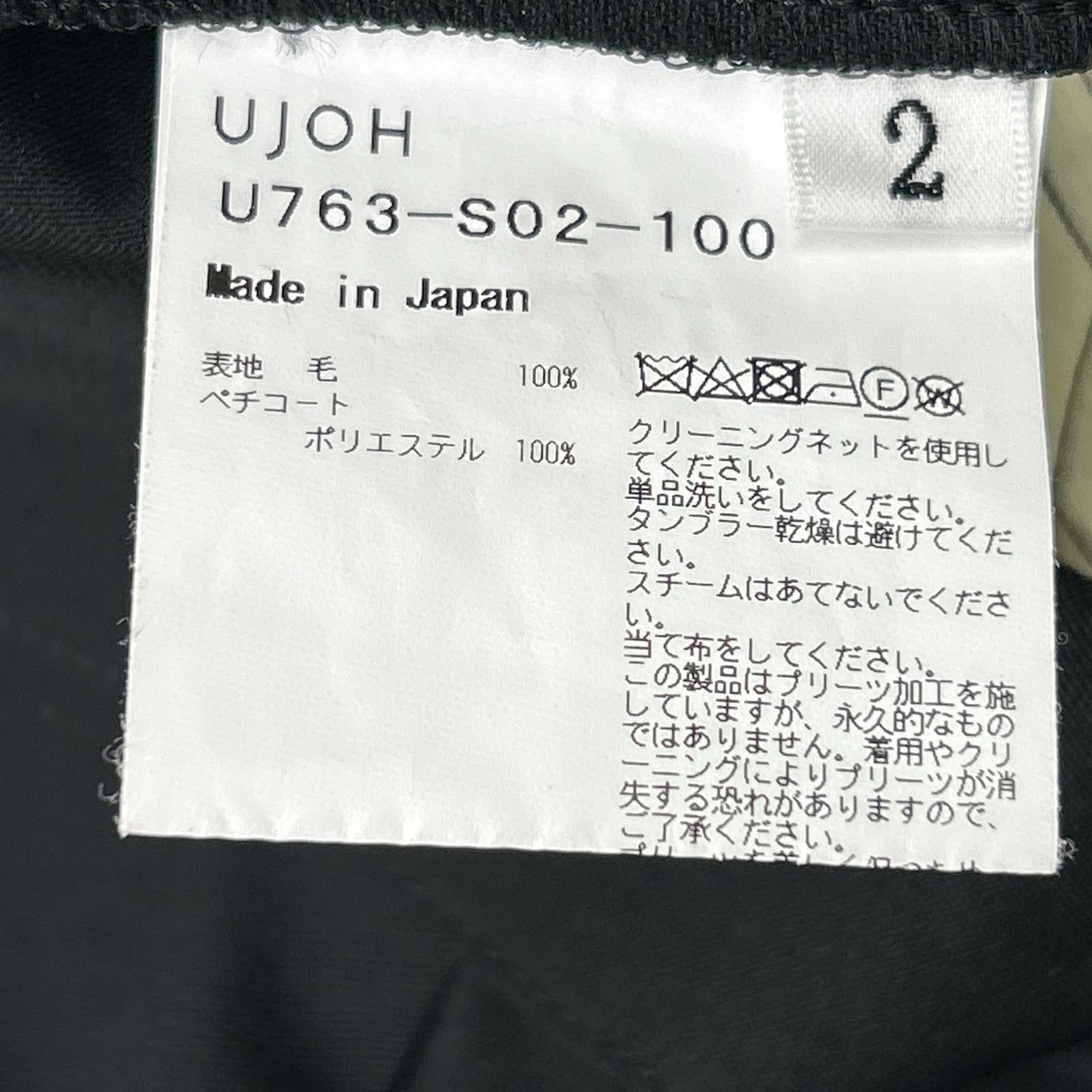 ujoh ウジョー ブラック U763-S02-100 切り替えプリーツ スカート スカート