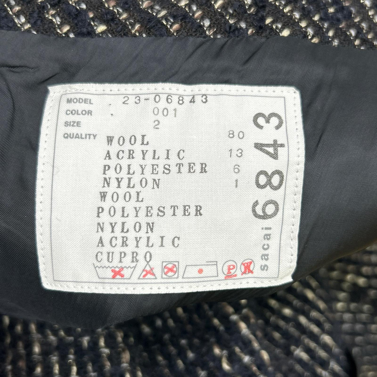 sacai サカイ 23-06843 ブラック 2WAY ツイードワンピース ワンピース