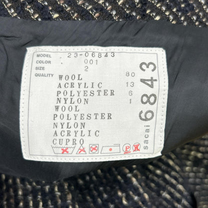 sacai サカイ 23-06843 ブラック 2WAY ツイードワンピース ワンピース