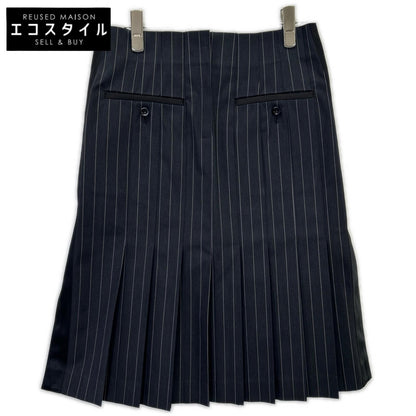sacai サカイ 23-06535 ブラック プリーツ ストライプスカート スカート