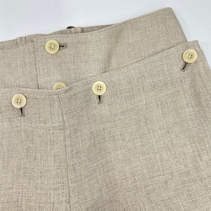 231-13242 06 Linen Marine Cropped Pants Bottoms 2 Ladies