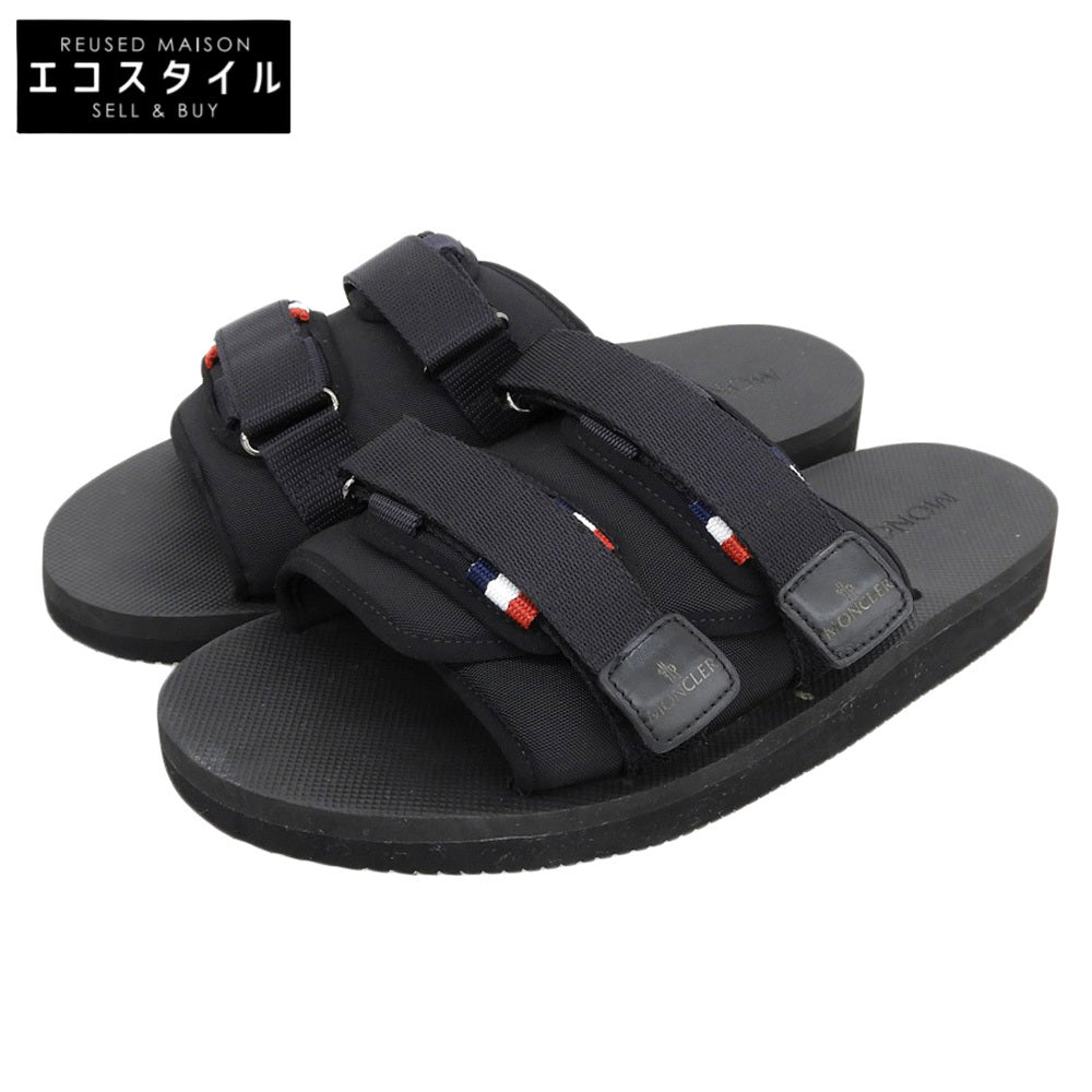 MONCLER モンクレール SLIDE WORKS トリコロール ベルクロ サンダル シューズ メンズ 黒 ブラック 43 シューズ