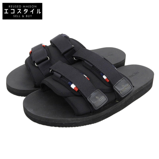MONCLER モンクレール SLIDE WORKS トリコロール ベルクロ サンダル シューズ メンズ 黒 ブラック 43 シューズ