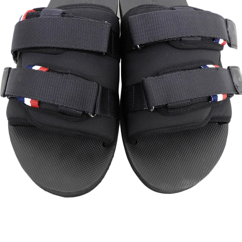 MONCLER モンクレール SLIDE WORKS トリコロール ベルクロ サンダル シューズ メンズ 黒 ブラック 43 シューズ
